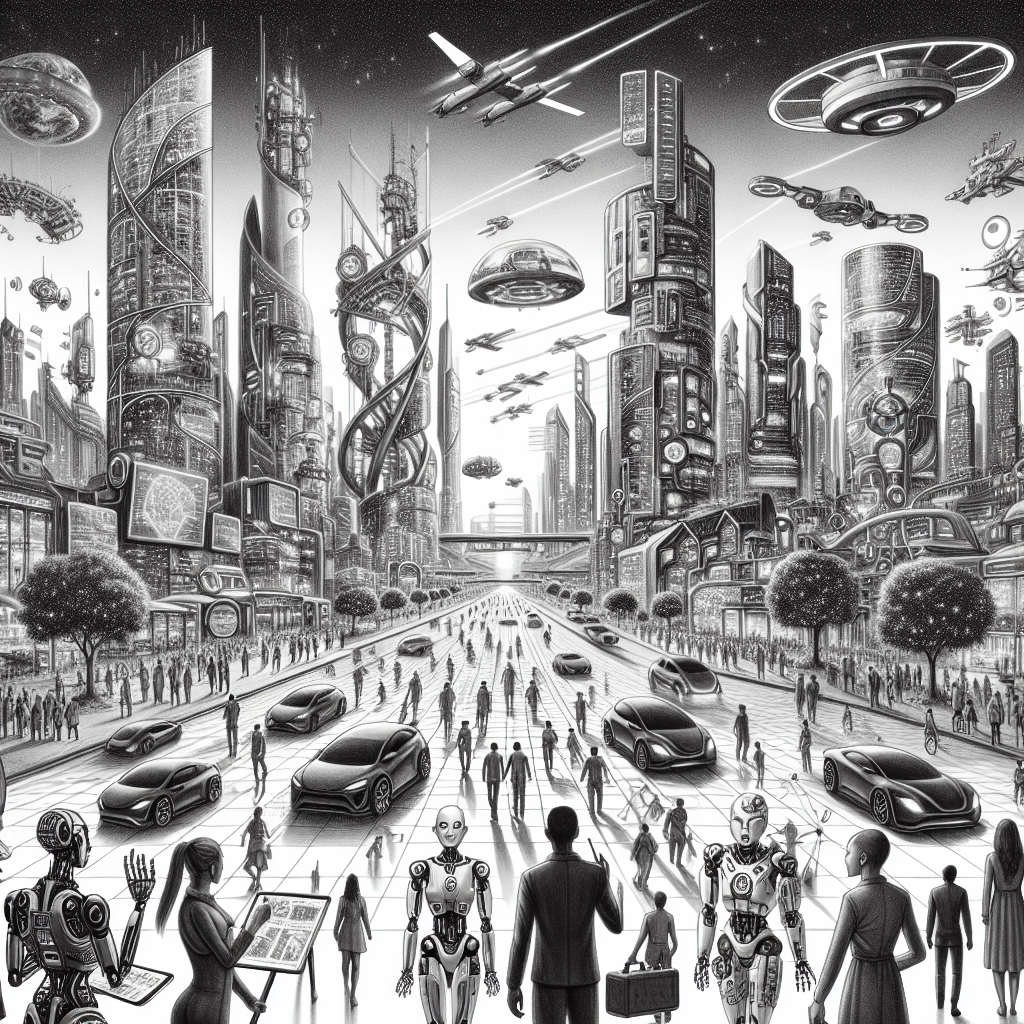 Futuristic Society Pencil Drawing