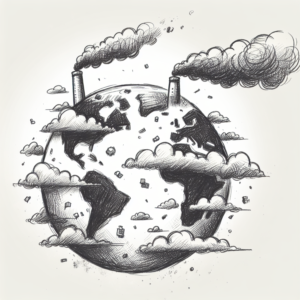 Earth Pollution Sketch: A Message of Environmental Degradation