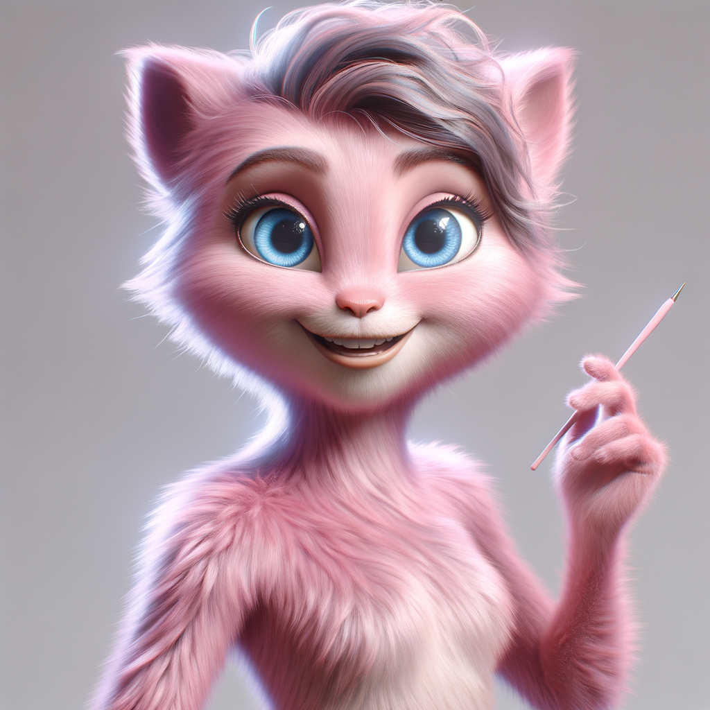 Innovative Pink Furry Humanoid Character Design