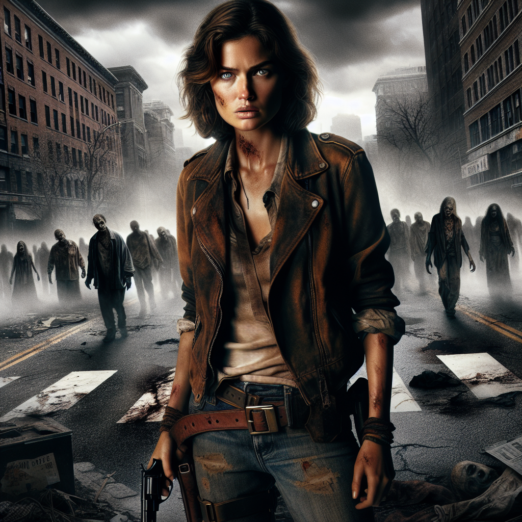 Intense Female Zombie Apocalypse Survivor Poster