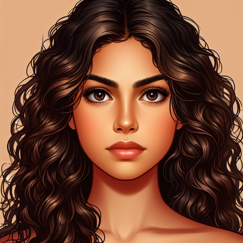 Hispanic Girl with Wavy Black Hair