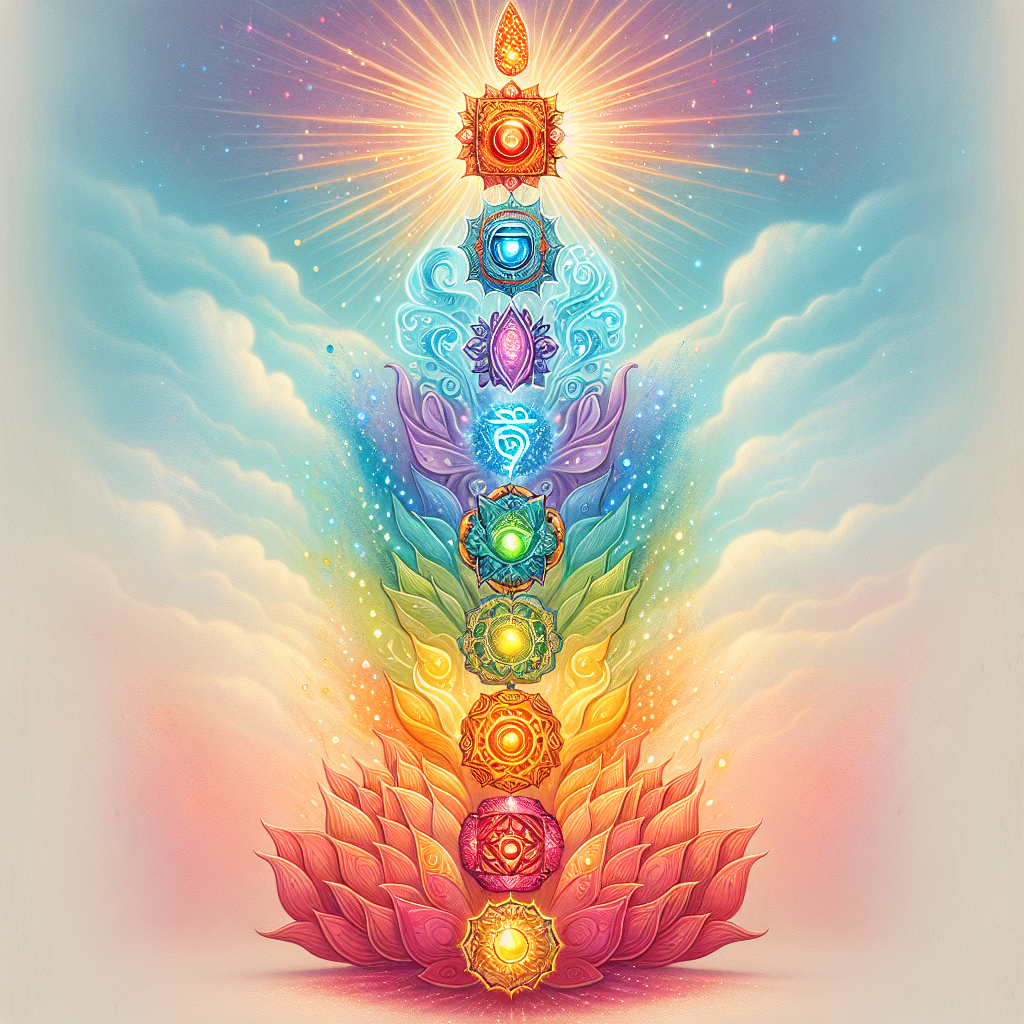 Detailed Image of the Seven Chakras with Radiant Lights