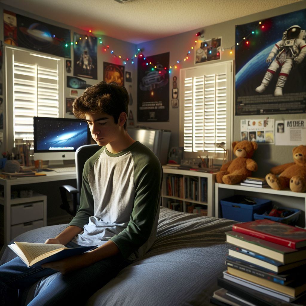 15-Year-Old Hispanic Teen's Space-Inspired Bedroom