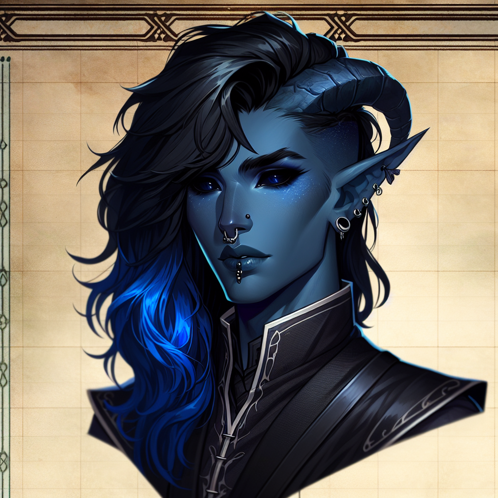 Discover the Intriguing Blue-Skinned Tiefling Character