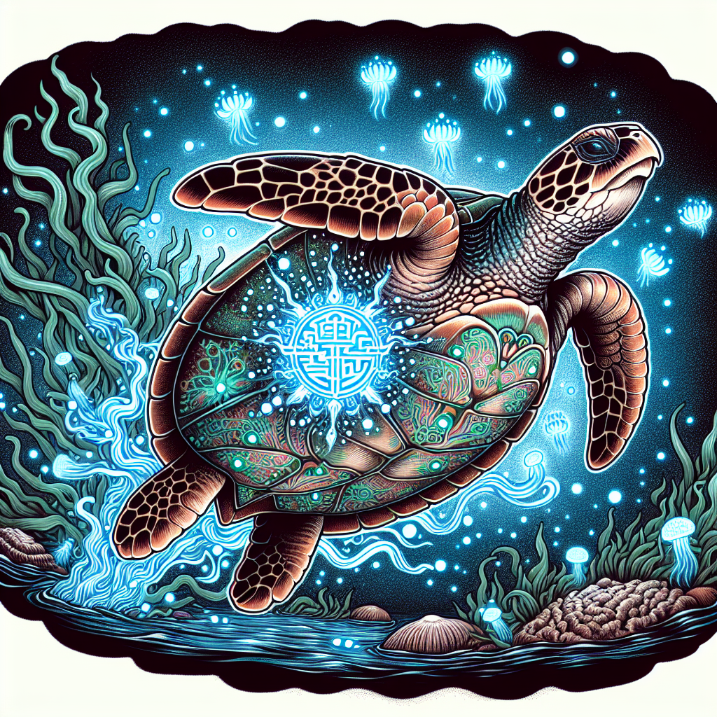 Spiritual Sea Turtle Tattoo for Shoulder