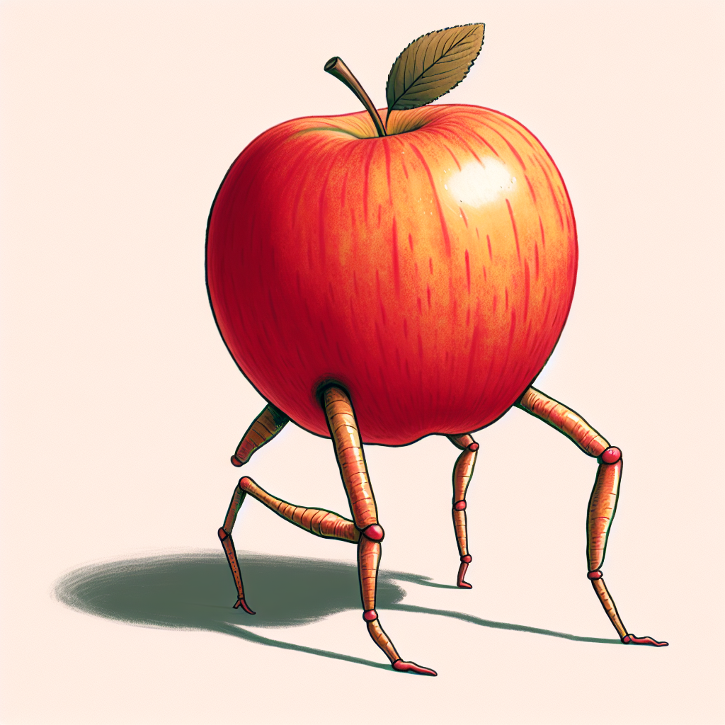 Explore the Quirky Apple with Legs