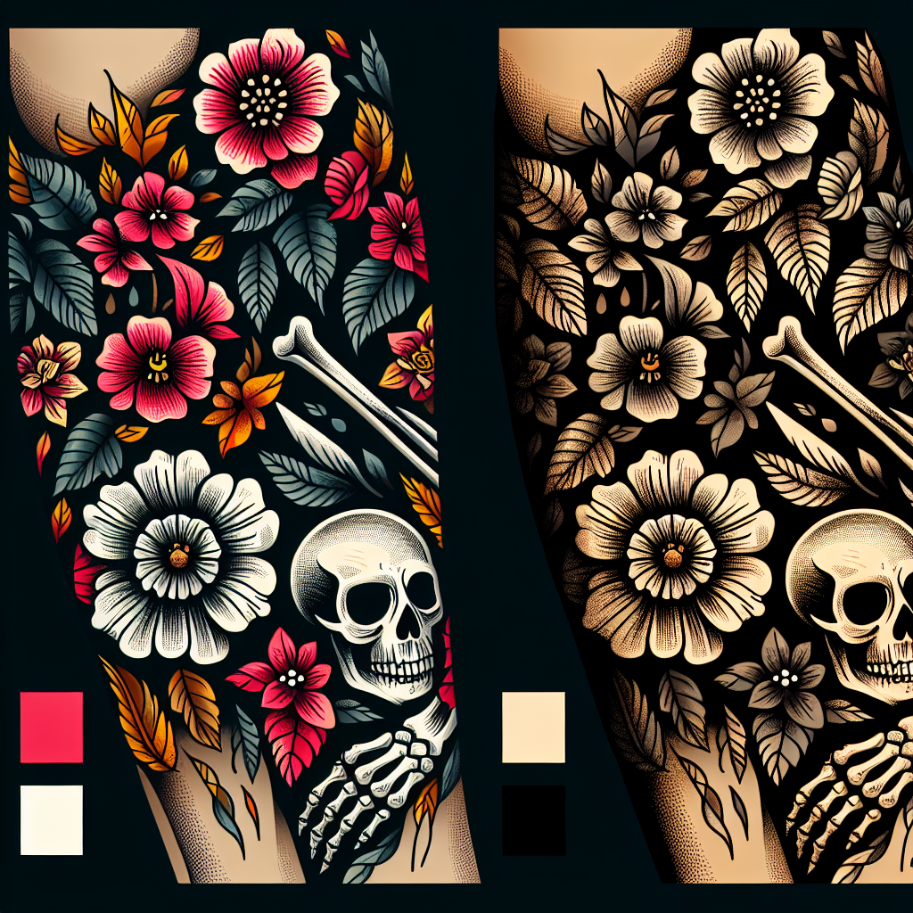 Life and Death Tattoo Design for Left Arm