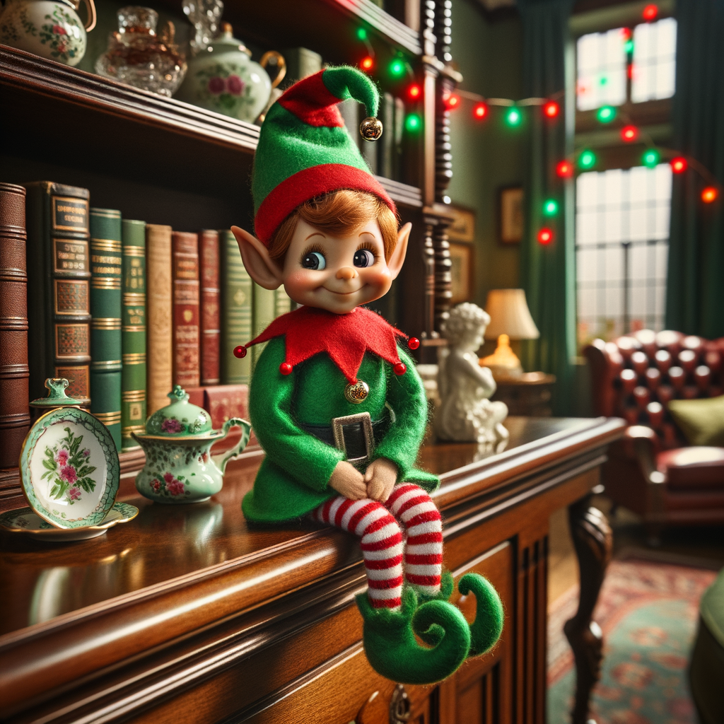 Cheeky Elf on a Shelf Playing Holiday Pranks