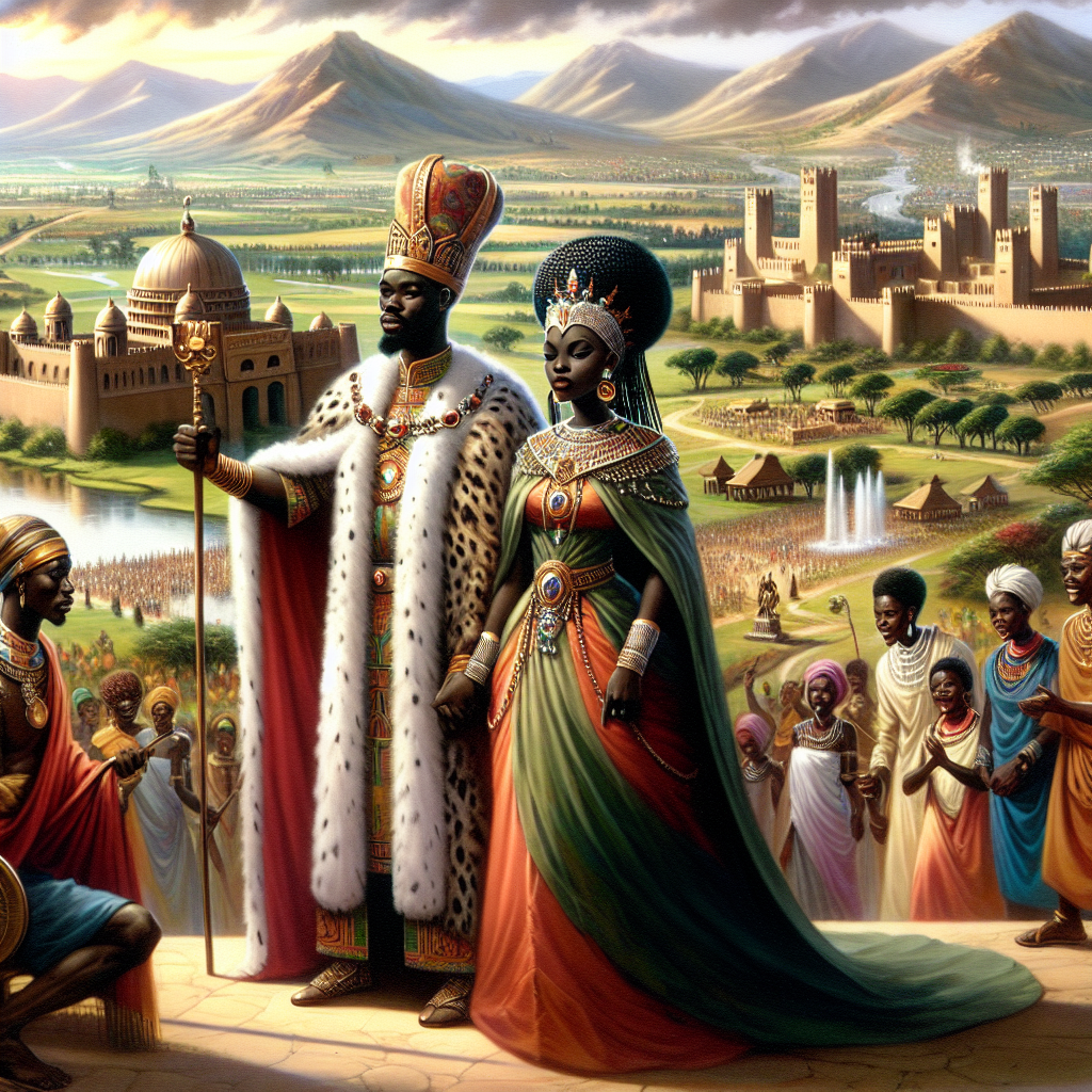 Majestic Black King and Queen of an Ancient African Dynasty