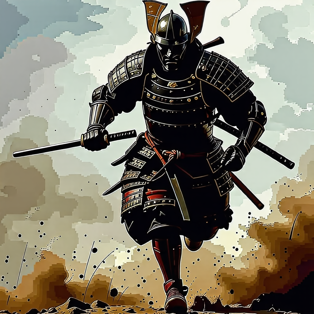 Running Samurai in Full Armor