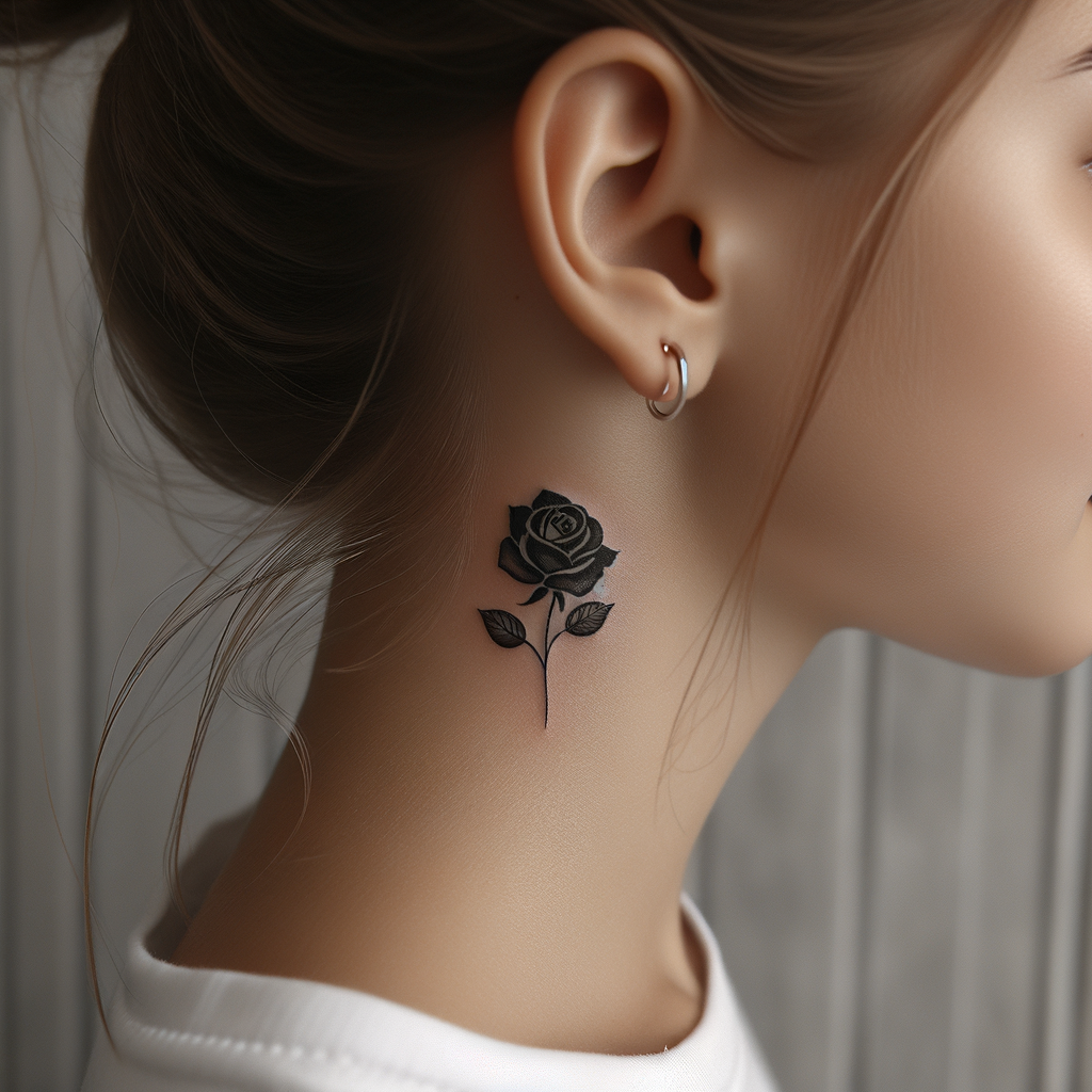 Elegant Black Rose Tattoo Designs for Young Women