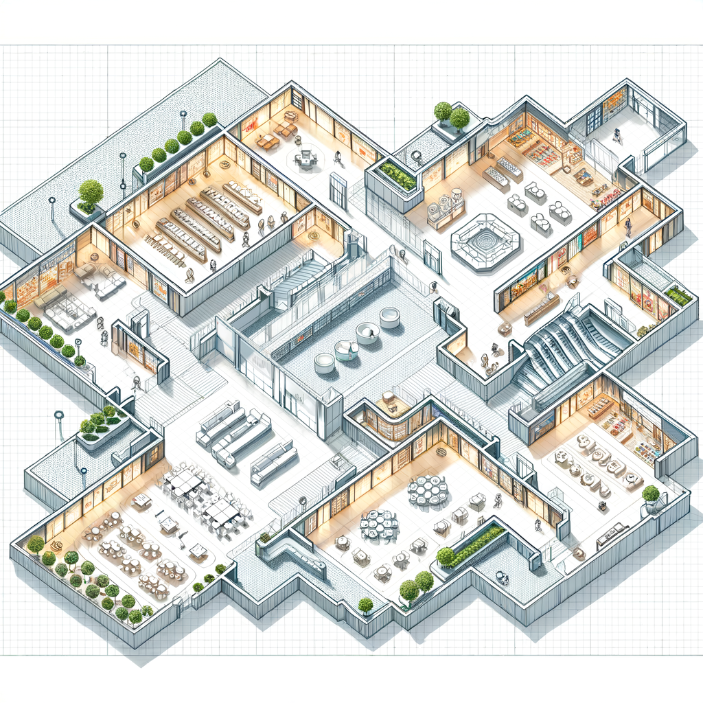 Modern Shopping Mall Floorplan Design