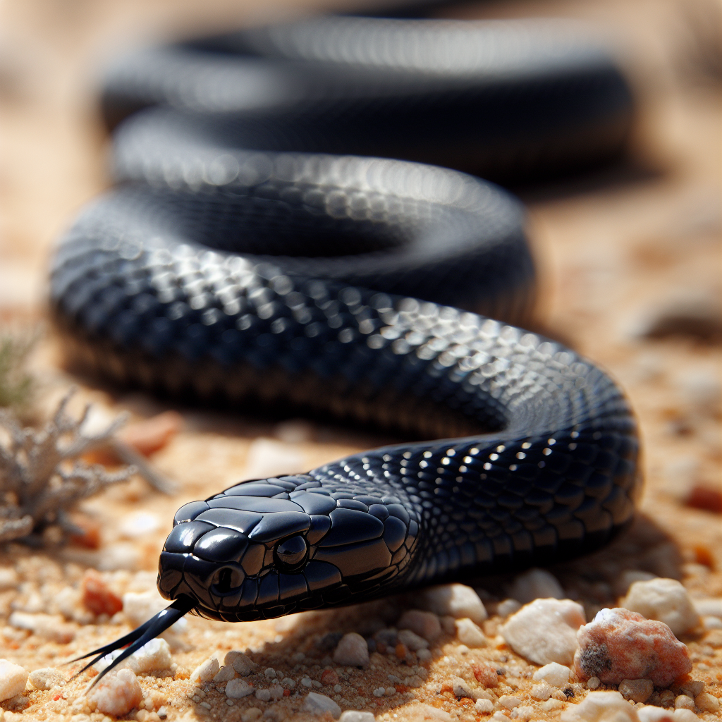 Black Mamba Snake in the Savannah